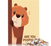 Puzzle 1000 pièces Castor Qui Regarde, Fais-tu Caca ? Puzzle en Bois pour Adultes et Adolescents Puzzles pour Adultes 1000 pièces (75 x 50 cm)