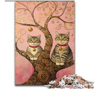 Puzzle 1000 pièces Cat Art pour Adultes et Adolescents, défi d'intelligence cérébrale, Jouets addictifs pour la décoration de la Maison (26x38cm)