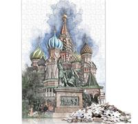 Puzzle 1000 pièces Cathédrale Basile Carré pour Adultes et Enfants Jeu de Puzzle en Bois 1000 Pièces (75x50cm)