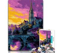 Puzzle 1000 pièces Cathédrale de Berne, Suisse, Difficile à réaliser, mais Amusant et Humoristique, Cadeau d'anniversaire, Cadeaux, Art Mural 38x26cm