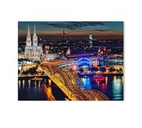 Puzzle 1000 Pièces，Cathédrale de Cologne, Patrimoine Mondial UNESCO，Décor À La Maison Dessin Jeu De Décompression Cerveau Défi Difficulté Jouet Éducatif pour Enfants Puzzle （75x50cm）-Z65