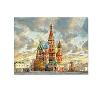 Puzzle 1000 Pièces，Cathédrale Saint-Basile, Place Rouge, Moscou, Russie，pour Adultes Adolescents Scies Sauteuses 1000 Pièces Idéal pour La Relaxation Méditation Passe-Temps Cadeau d'anniversaire-A69