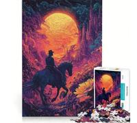 Puzzle 1000 pièces Cavalier Solitaire Paysage surréaliste Décoration Murale Défi Difficile Cadeau Unique pour Un Anniversaire ou Noël 38x26cm