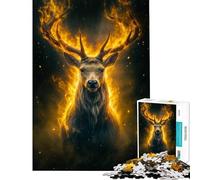 Puzzle 1000 pièces Cerf Alpha enflammé Un défi à relever Un Jeu éducatif Impossible à compléter pour Les 14 Ans et Plus (38x26cm)