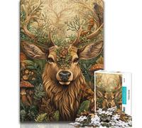 Puzzle 1000 pièces Cerf Animal Puzzles pour Adultes 1000 pièces Jouets Jeux éducatifs Soulagement du Stress Décoration d'intérieur Unique et Cadeaux 75x50cm