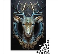 Puzzle 1000 pièces Cerf Astrologie Mystique Puzzles Carrés Créatifs en Bois pour Adultes Cadeaux de Noël 1000 pièces (75 x 50 cm)