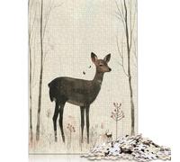 Puzzle 1000 pièces Cerf dans Les journaux pour Adultes, Cadeau d'halloween, Puzzle en Papier pour Adultes, pour s'amuser en Famille et Passer Une soirée Jeux, 1000 pièces (75 x 50 cm)