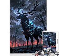 Puzzle 1000 pièces Cerf éclair et orages Jeu éducatif pour Jouer en Famille et renforcer Les Liens Entre Les Couples Dimensions 50x75cm