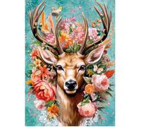 CherryPazzi Puzzle 1000 pièces : Cerf en Fleurs
