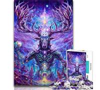 Puzzle 1000 pièces Cerf Fantastique pour Adolescents, Jeu Familial Anti-Stress, Défi Difficile, Cadeaux Secrets du Père Noël, 26x38cm