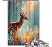 Puzzle 1000 pièces Cerf Magique, idéal pour Les Adolescents, Les Liens familiaux, Les Casse-têtes et Les décorations d'intérieur DIY Taille 26x38cm