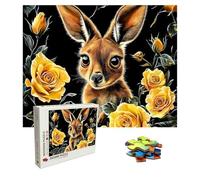 Puzzle 1000 Pièces cerf, Puzzle Adulte Bois, Impossible Classique Jigsaw Puzzles Fleur, Jeu D'adresse pour Toute la Famille, Puzzles Coloré Jeu de Ponte, Magnifique Decoration 75 X 50 cm 8p-287