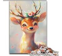 Puzzle 1000 pièces Cerf Sika Mignon, Jeu Familial Anti-Stress, défi Difficile, renforce l'amour Entre Couples 50x75cm