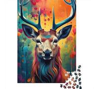 Puzzle 1000 pièces Cerfs fantastiques colorés pour Adultes, Cadeau d'halloween, 14 Ans et Plus, 1000 pièces (38 x 26 cm)