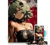 Puzzle 1000 pièces César Biker Anime Girl aux Cheveux Olive,Bords Nets,Jeu cognitif,Jouet Amusant et Facile à Passer,Cadeau de Noël (50x75cm)
