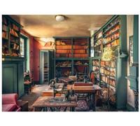 Puzzle 1000 Pieces Chambre/bibliotheque abandonnee, Adulte - Lieu Mystique, Maison hantee - Set detente et Carte Offerte