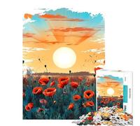 Puzzle 1000 pièces Champ de Coquelicots Jeu addictif pour cultiver la Patience Jeu Relaxant Analyse et logique Œuvre d'art à Offrir (Dimensions 50x75cm)