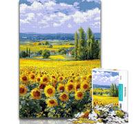 Puzzle 1000 pièces Champ de tournesols pour Adolescents Anti-Stress défi Difficile renforce l'amour Entre Couples (26x38cm)