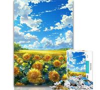 Puzzle 1000 pièces Champ de tournesols pour Adultes et Adolescents, Anti-Stress, défi Difficile, renforce l'amour Entre Couples 26x38cm