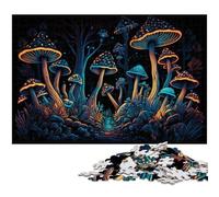 Puzzle 1000 pièces Champignons Magiques en Bois, décoration DIY, défi cérébral, pour Adultes, Famille, Cadeau de Vacances 50x75cm / 19,68x29,52 Pouces