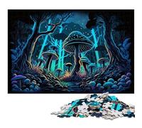Puzzle 1000 pièces Champignons Magiques en Bois, décoration DIY, défi cérébral, pour Adultes, Famille, Cadeau de Vacances 50x75cm / 19,68x29,52 Pouces