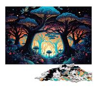 Puzzle 1000 pièces Champignons Magiques en Carton, décoration DIY, défi cérébral, pour Adultes, Famille, Cadeau de Vacances 26x38cm / 10,23x14,96 Pouces