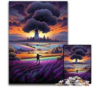 Puzzle 1000 pièces Champs de Lavande en Provence France. Puzzle Impossible pour Adultes pour la décoration intérieure et Les Vacances. 1000 pièces (75 x 50 cm).