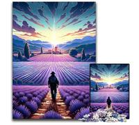 Puzzle 1000 pièces Champs de Lavande en Provence France. Puzzle Impossible pour Adultes pour la décoration intérieure et Les Vacances. 1000 pièces (75 x 50 cm).