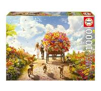 Puzzle 1000 pièces - Chariot de fleurs coloré pour adultes