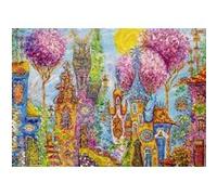 Puzzle 1000 pièces : Charmant Village : Arbres Roses Heye G