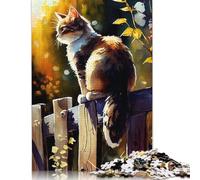 Puzzle 1000 pièces Chat Aquarelles pour Adultes Jouets Éducatifs Jeux Familiaux Cadeaux d'anniversaire 1000 pièces (38x26cm)
