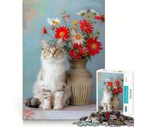 Puzzle 1000 pièces Chat Australien Mist Clean Fit Decor Jeu de logique et de Concentration Cozy Time Play Décoration Murale de Noël (38x26cm)