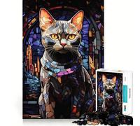 Puzzle 1000 pièces Chat Birman Abstrait Bords Nets Décoration Jeu cognitif Jouet Facile à Utiliser et Amusant Cadeau de Noël (38x52cm)