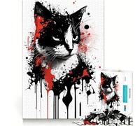 Puzzle 1000 pièces Chat Calico House Portrait Découpe Impeccable Jeu de logique Amusant et Gratuit Activité d'anniversaire (38x26cm)
