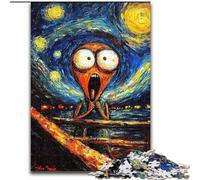 Puzzle 1000 pièces Chat choqué du Ciel Nocturne pour Adultes, à Assembler soi-même, idéal pour Toute la Famille (26x38cm)