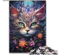 Puzzle 1000 pièces Chat coloré aux Grands Yeux pour Adultes et Adolescents Relax Games est Un pour Toute la Famille (26x38cm)