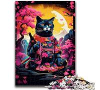 Puzzle 1000 pièces Chat coloré Japonais Aide Le Cerveau à exercer Jouets addictifs pour cultiver la Patience Convient aux Couples 50x75cm