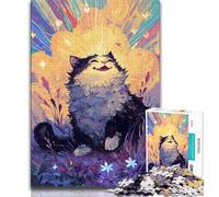 Puzzle 1000 pièces Chat de rêve Magique pour Adultes et Adolescents, Jouet éducatif et décompressant, Cadeaux du Père Noël Secret (38x26cm)