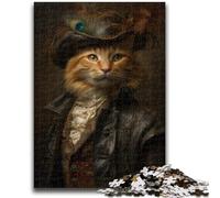 Puzzle 1000 pièces Chat d'une Famille aristocratique pour Adolescents, modèle à Assembler, à Offrir en Cadeau à Toute la Famille, adapté aux Enfants de 14 à 50 Ans, 75x50cm