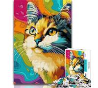 Puzzle 1000 pièces Chat Fantastique pour Adolescents, Jeux éducatifs, décoration d'intérieur, à Offrir en Cadeau à Toute la Famille (38x26cm)