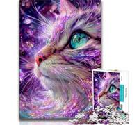 Puzzle 1000 pièces Chat Fantastique Puzzle 1000 pièces pour Ados et Adultes avec Affiche et fiche de Questions-réponses pour Les 14 Ans et Plus (50x75cm)
