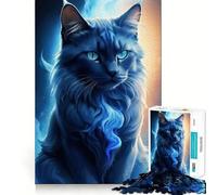 Puzzle 1000 pièces Chat Galaxie Bordure Parfaite Jeu Cognitif Jeu de Réflexion Jeu de Motivation Décoration Art de Noël (50x75cm)