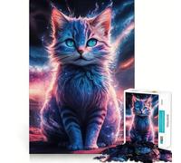 Puzzle 1000 pièces Chat Galaxie Premium Découpe Jeu de Jeu et d'Éveil,Jouet de Paix et de Divertissement,Cadeau d'anniversaire Amusant (50x75cm)