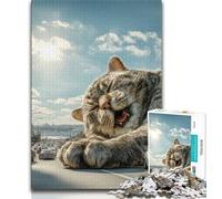 Puzzle 1000 pièces Chat Géant pour Adolescents Jeu éducatif et Stimulant pour Femmes et Hommes (26x38cm)
