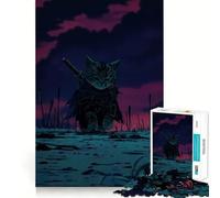 Puzzle 1000 pièces Chat Guerrier samouraï pour Adolescents, idéal pour stimuler la mémoire et se détendre (50x75cm), Cadeau d'anniversaire de qualité supérieure