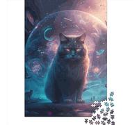 Puzzle 1000 Pièces Chat Japonais pour Adultes, Puzzle Créatif Rectangulaire en Bois Amis et Famille, 1000 Pièces (75x50cm)