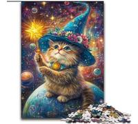 Puzzle 1000 pièces Chat Magicien pour Adultes et Adolescents, à partir de 14 Ans Entraînez Votre Cerveau et Vos Mains Cadeau de Noël (26x38cm)