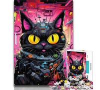 Puzzle 1000 pièces Chat mécanique pour Adolescents, 1000 pièces, Relax Games, idéal comme Cadeau pour Toute la Famille, 50x75cm