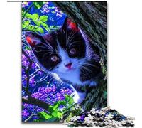 Puzzle 1000 pièces Chat Noir Ciel Étoilé pour Adultes et Adolescents, à partir de 14 Ans, Casse-tête, Jeux en Famille, Cadeaux d'anniversaire de Noël (26x38cm)