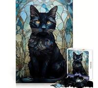 Puzzle 1000 pièces Chat Noir Kintsugi Art pour Adultes Cadeau d'anniversaire Parfait Idéal pour se détendre et se ressourcer (38x26cm)